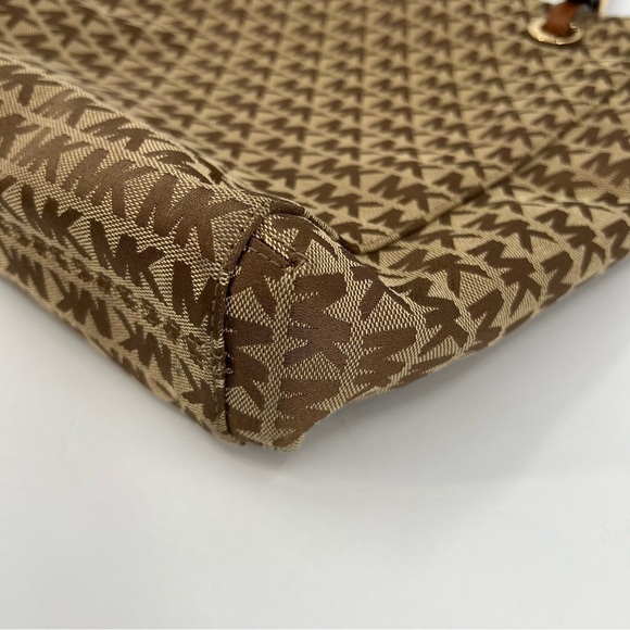 Michael Kors MK Jet Set Signature Tote Beige/Ebony/Mocha - Picture 10 of 13